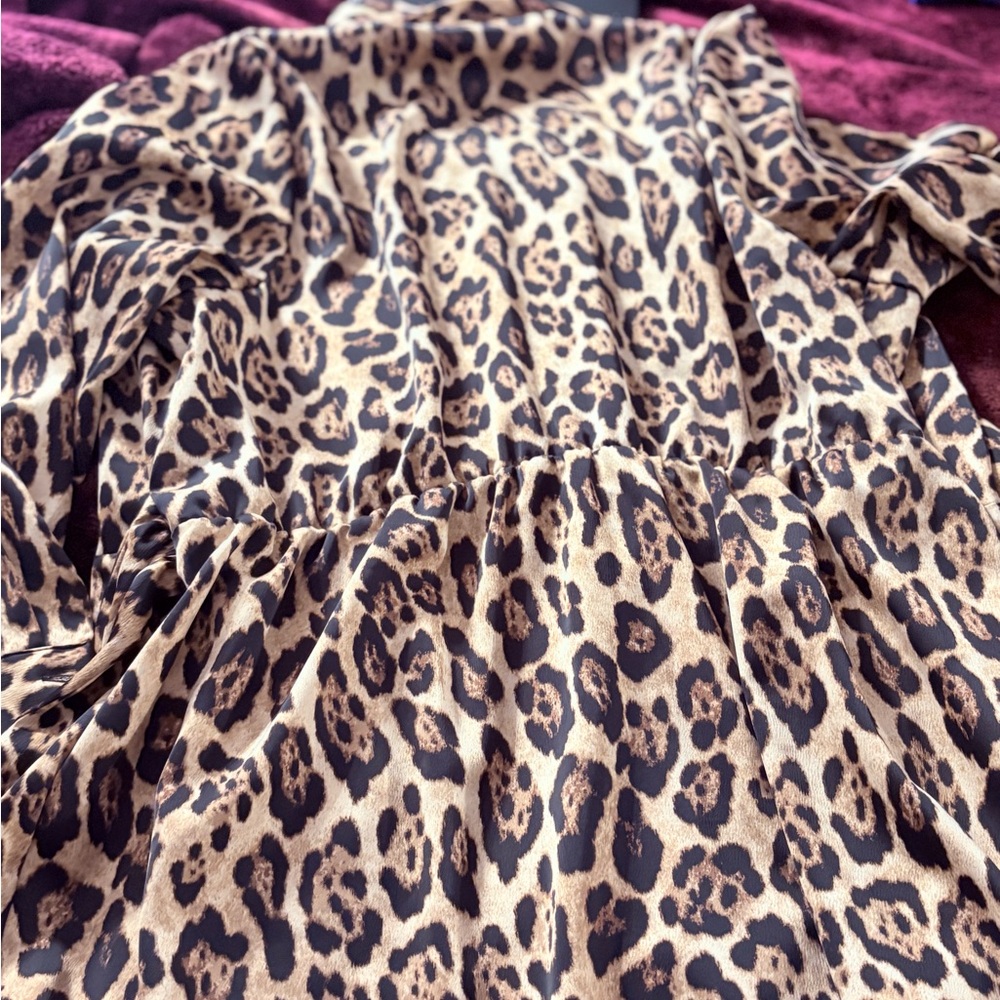 Leopard Print Wrap Dress - Picture 6 of 6